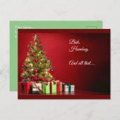 "Bah. Humbug. Und all das..." Baum mit Geschenken Postkarte (Vorne/Hinten)