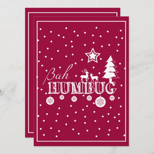 Bah Humbug-Weihnachten Einladung (Vorne/Hinten)