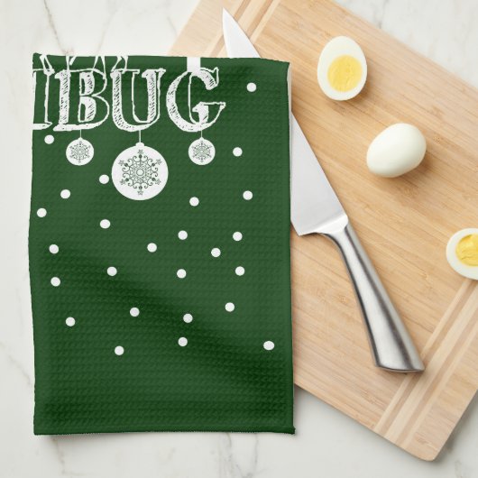 Bah Humbug, Weihnachten Geschirrtuch (Viertel Falte)