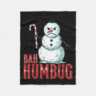 Bah Humbug Weihnachtsmann Hut Wütender Schneemann Fleecedecke