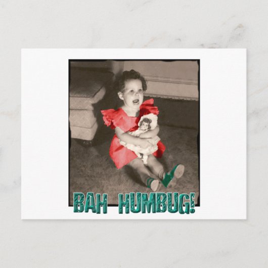 Bah Humbug-Weihnachtspostkarte Feiertagspostkarte (Vorderseite)