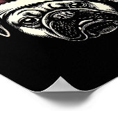 Bah Humpug Lustiger Pug Weihnachten Grumpy Hunde L Poster (Ecke)