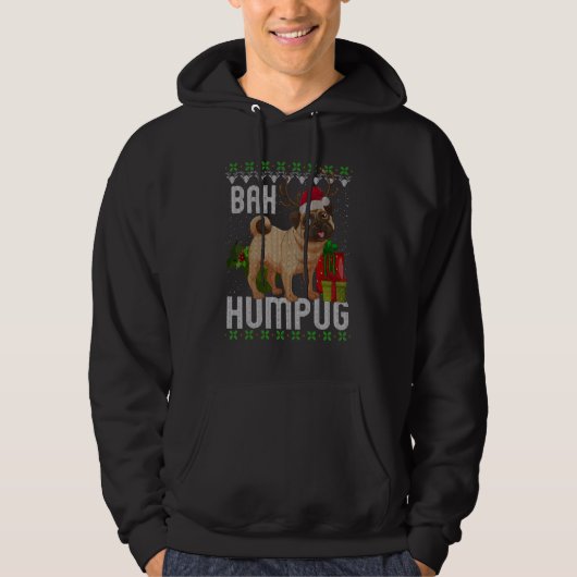 Bah Humpug Puggle Ugly Xmas Hum Mops Baby Hund Hoodie (Vorderseite)