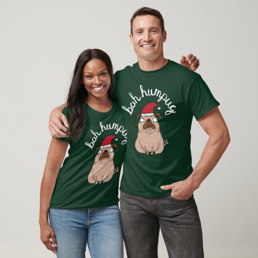 Bah Humpug Weihnachtsmann-Mops Apparel T-Shirt (Unisex)