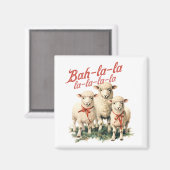 Bah La La Niedlich Retro Christmas Sheep Magnet (Vorderseite/Rückseite)