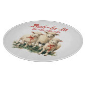 Bah La La Niedlich Retro Christmas Sheep Schneidebrett (Ecke)