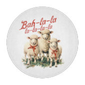 Bah La La Niedlich Retro Christmas Sheep Schneidebrett (Vorderseite)
