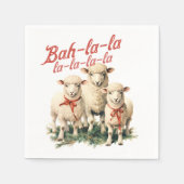 Bah La La Niedlich Retro Christmas Sheep Serviette (Vorderseite)