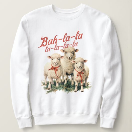 Bah La La Niedlich Retro Christmas Sheep Sweatshirt (Design vorne)