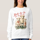 Bah La La Niedlich Retro Christmas Sheep Sweatshirt (Vorderseite)