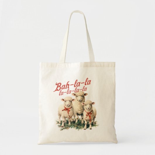 Bah La La Niedlich Retro Christmas Sheep Tragetasche (Vorne)