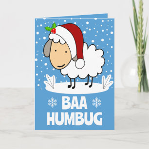 Bäh-Schaf mit Weihnachtsmannmütze Feiertag Feiertagskarte