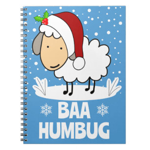 Bäh-Schaf mit Weihnachtsmannmütze Feiertag Notizblock