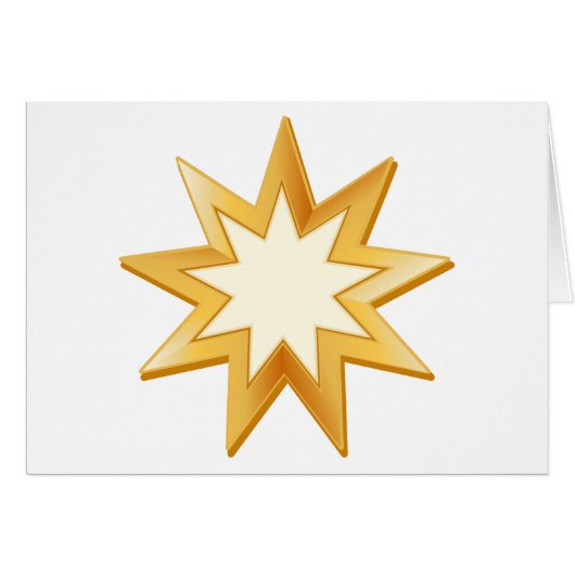 Baha'i 5 Zoll x 7 Zoll Grußkarte (Vorderseite (Horizontal))