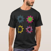 Bahai 9 Point Star 4 Multicolor Optionen T-Shirt (Vorderseite)