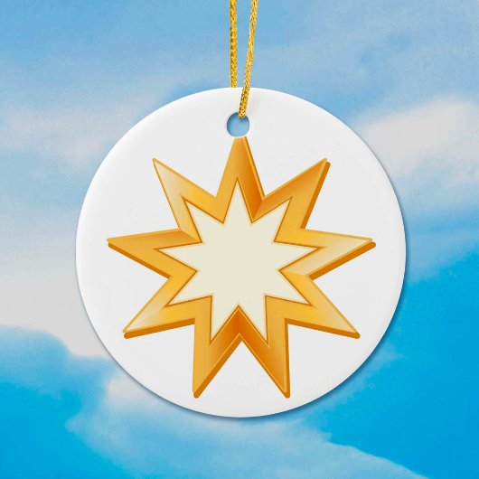 Baha'i Faith, Gold Symbol Keramik Ornament