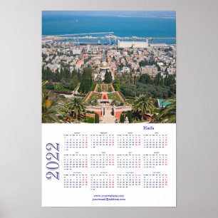 Bahá'í Gardens, Haifa, Israel Kalender 2022 Poster