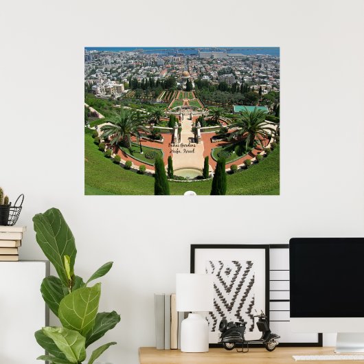 Bahai Gardens in Haifa, Israel Poster (Heimbüro)