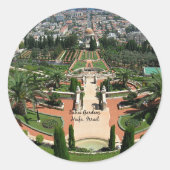 Bahai Gardens in Haifa, Israel Runder Aufkleber (Vorderseite)