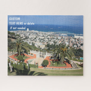 Baha'i Gardens in Haifa, Israel, Zolltext Puzzle