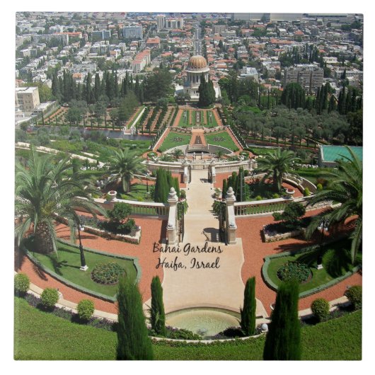 Bahai-Gärten in Haifa, Israel Fliese (Vorderseite)