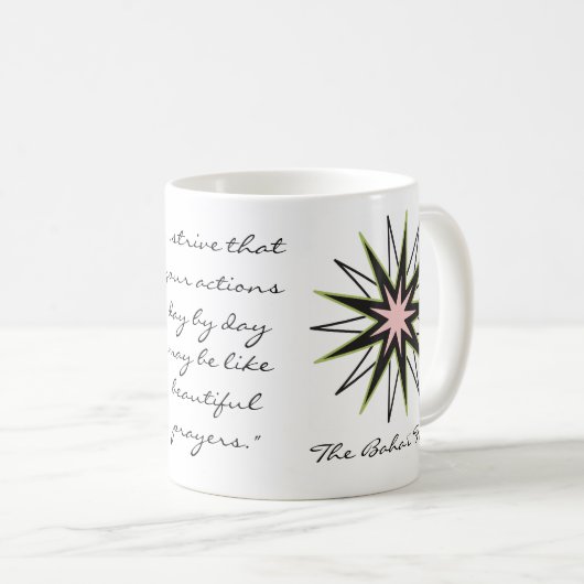 Baha'i Glauben-Stern-Tasse Kaffeetasse (VorderseiteRechts)