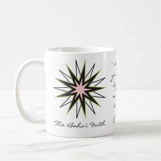 Baha'i Glauben-Stern-Tasse Kaffeetasse (Links)