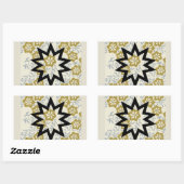 Baha'i Star auf Gold und Silber Hintergrund Rechteckiger Aufkleber (Blatt)