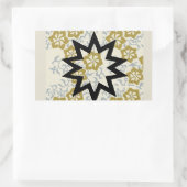 Baha'i Star auf Gold und Silber Hintergrund Rechteckiger Aufkleber (Tasche)