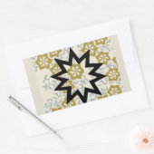 Baha'i Star auf Gold und Silber Hintergrund Rechteckiger Aufkleber (Umschlag)