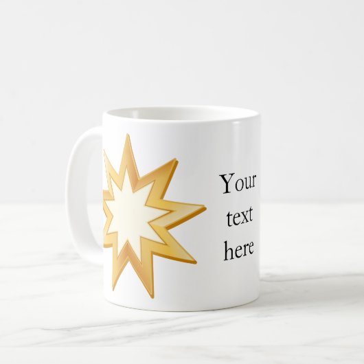 Baha'i-Symbol, benutzerdefinierbar Kaffeetasse (Vorderseite Links)