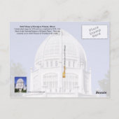 Baha'i Temple, Wilmette, Illinois Postkarte (Rückseite)