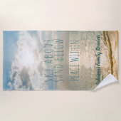 Bahama Beach Zitat Himmel über Frieden innerhalb Strandtuch (Vorderseite)