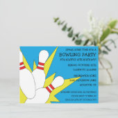 Bahama Blue 7-10 Split Bowling Birthday Party Einladung (Stehend Vorderseite)