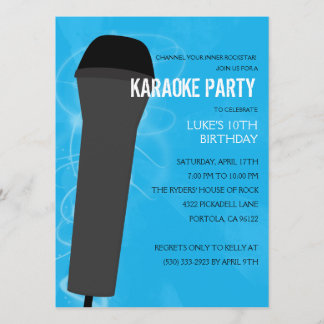 Bahama Blue Rock Out Karaoke Geburtstagsparty Einladung