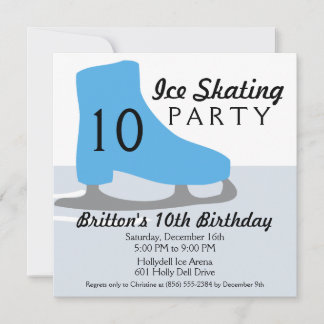 Bahama Blue Skate Ice Skaten Geburtstagspartei Einladung
