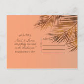 Bahama Breeze Bronze Palm Coral Save the Date Ankündigungspostkarte (Rückseite)