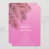 Bahama Breeze Bronze Palm Pink Brautparty Einladung (Vorne/Hinten)