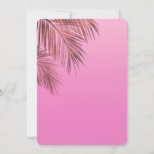 Bahama Breeze Bronze Palm Pink Brautparty Einladung (Rückseite)