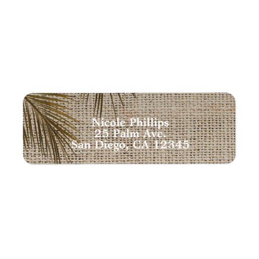 Bahama Breeze Bronze Palm Rustic Burlap Wedding (Vorne)