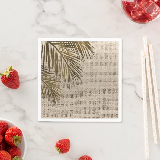 Bahama Breeze Bronze Palm Rustic Burlap Wedding Serviette (Beispiel)