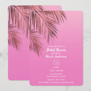 Bahama Breeze Bronze Palme Rosa Brautdusche Einladung