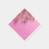 Bahama Breeze Bronze Rose Gold Palm Pink Wedding Serviette (Ecke)