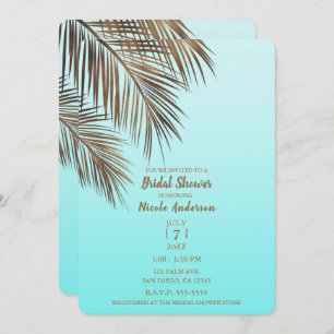 Bahama Breeze Copper Palm Aqua Blue Brautparty Einladung
