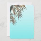 Bahama Breeze Copper Palm Aqua Sea Blue Wedding Einladung (Rückseite)
