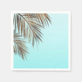 Bahama Breeze Copper Palm Aqua Sea Blue Wedding Serviette