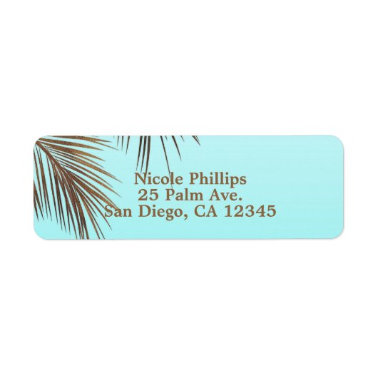 Bahama Breeze Copper Palm Blue Aqua Sea Wedding (Vorne)