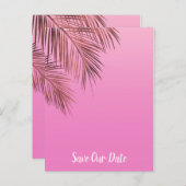Bahama Breeze Copper Palm Pink Save the Date Ankündigungspostkarte (Vorne/Hinten)