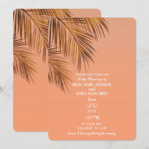 Bahama-Brise Bronze Palme Koralle Pfirsich Hochzei Einladung