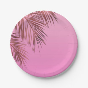 Bahama-Brise Bronze-Rosa Gold-Pfingstrosen-Hochzei Pappteller